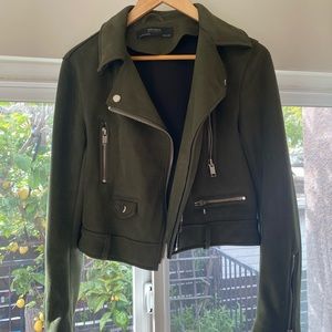 Zara faux suede moto jacket